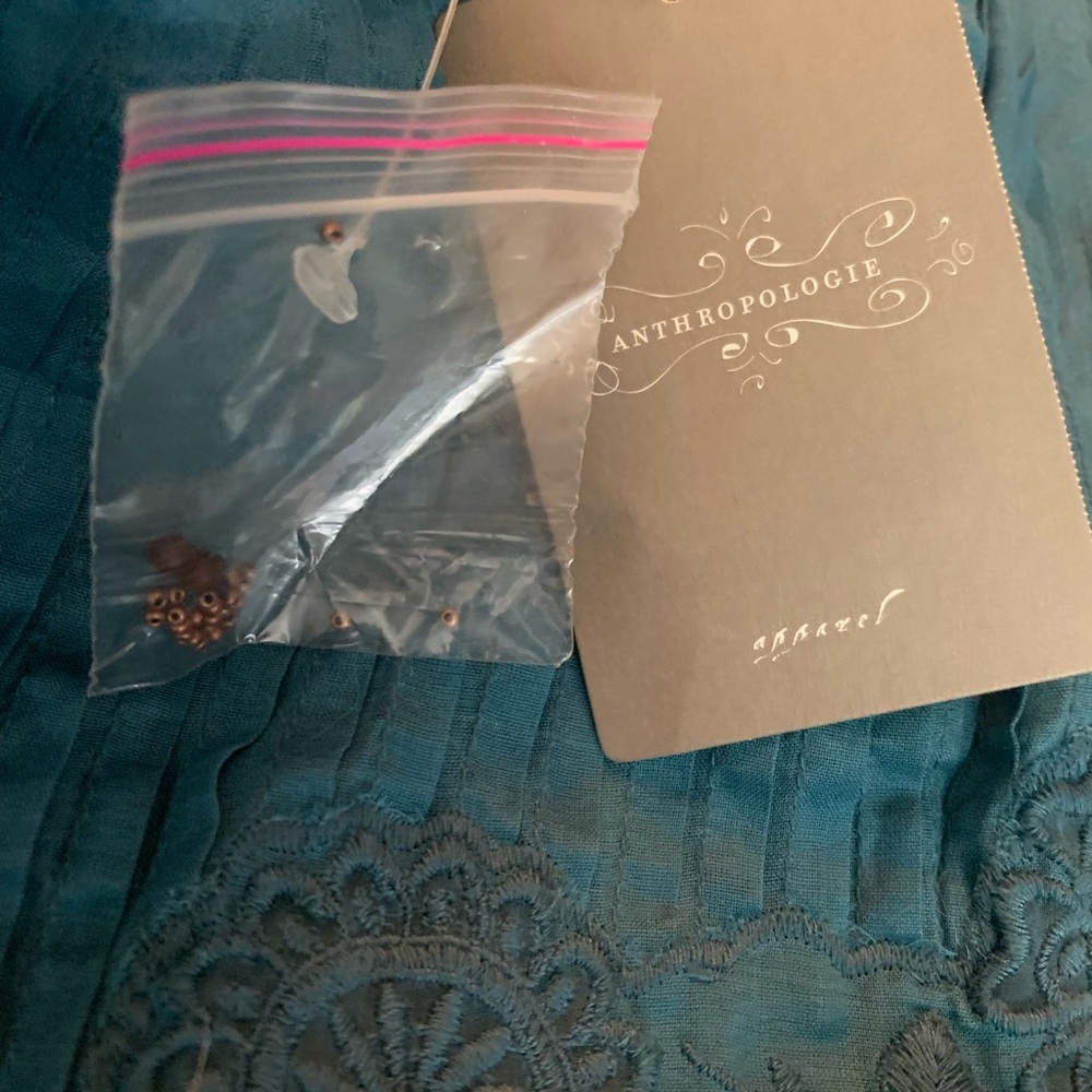 Anthropologie NWT Odille Blue Chalet Beaded Dress size 12 - Picture 8 of 12